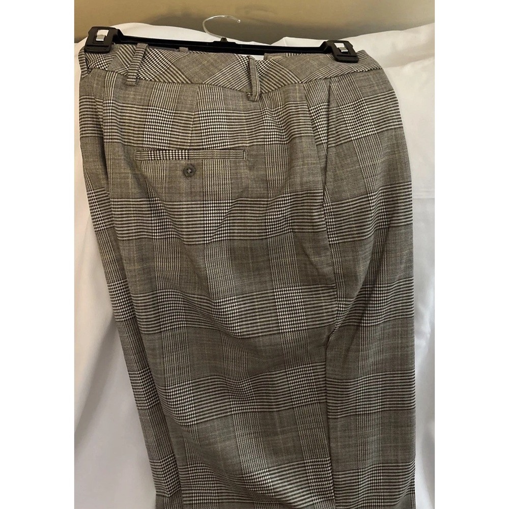 Women's Worthington Size 10 Gray Plaid High Rise Trousers - Picture 6 of 15